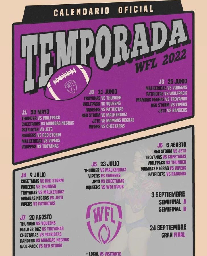 Anuncian calendarización para la temporada WFL 2022