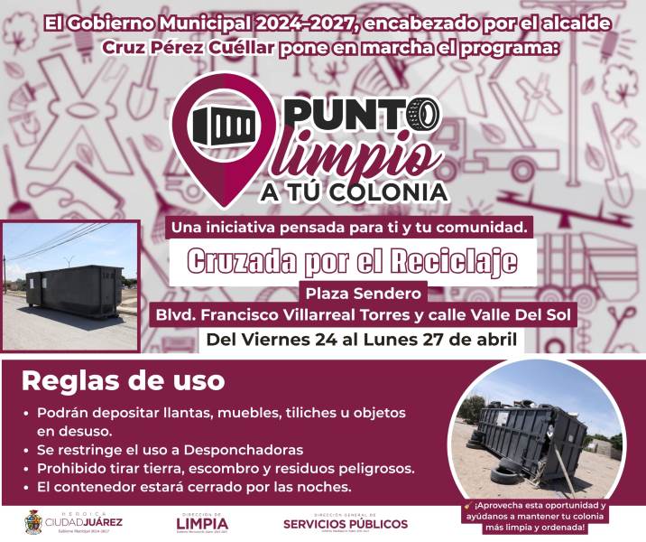 Instalan Puntos Limpios en colonias para manejo de residuos