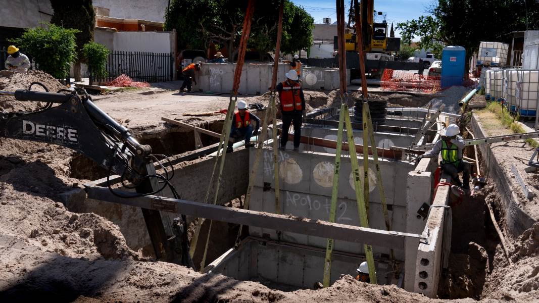 Avanza obra pluvial en colonia Olimpia para mitigar inundaciones históricas