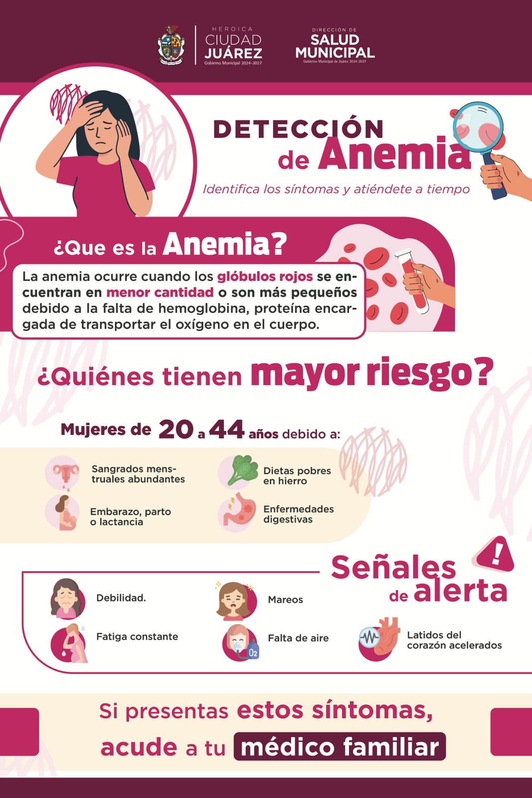 Lanzan campaña para detección oportuna de anemia.