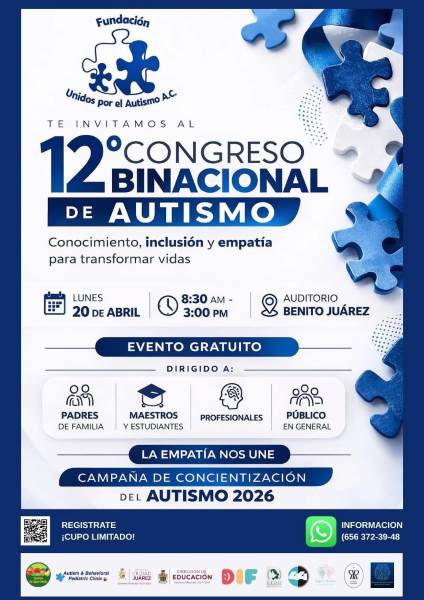 Realizarán XII Congreso Binacional de Autismo en Ciudad Juárez