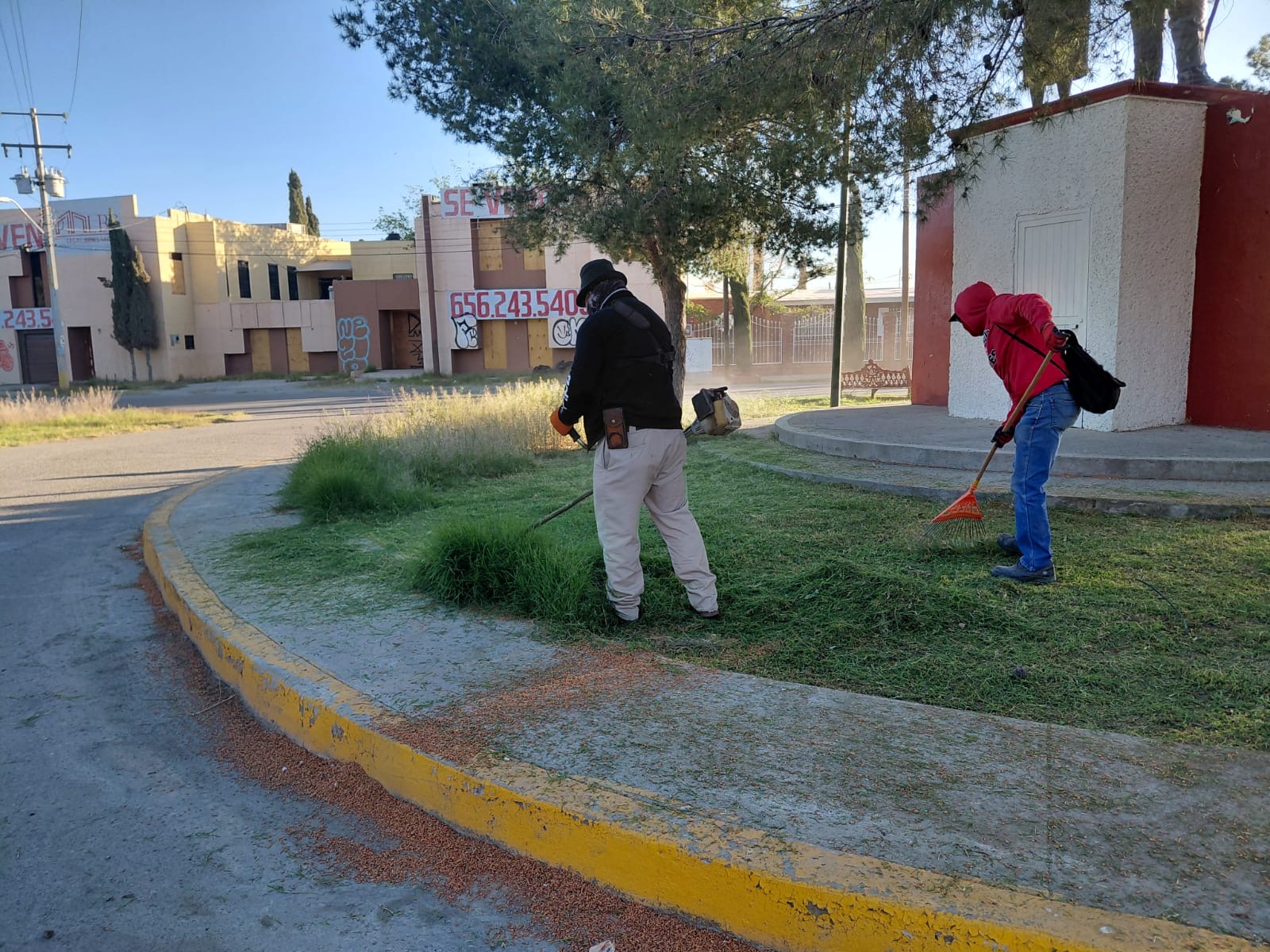 Dan mantenimiento a parque de Álamos de San Lorenzo.