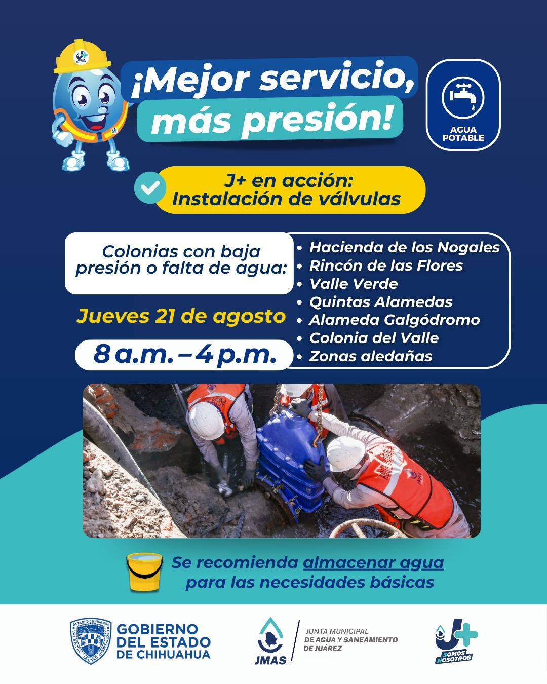 Repondrá JMAS 10 válvulas en sector del Galgódromo.