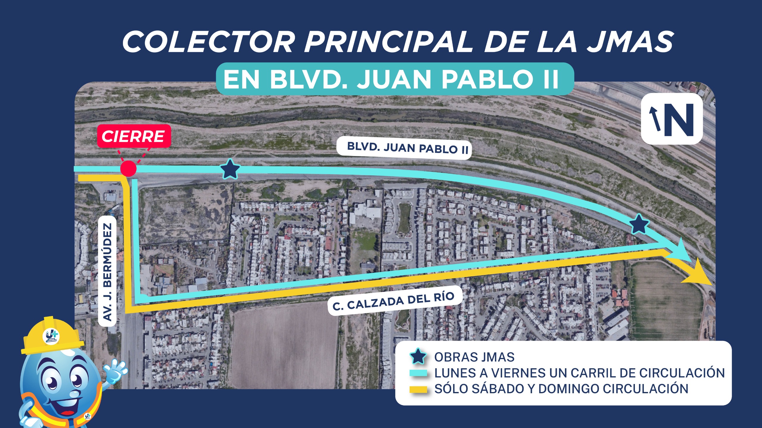 Anuncia JMAS arranque de obras en Colector 4 Siglos.