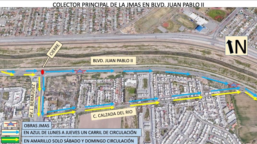 Pide Seguridad Vial extremar precauciones por obras en Juan Pablo II y A. J. Bermúdez