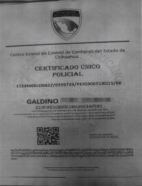 Niega SSPM acusaciones en el caso de Galdino P. J.: asegura que aprobó evaluaciones de confianza