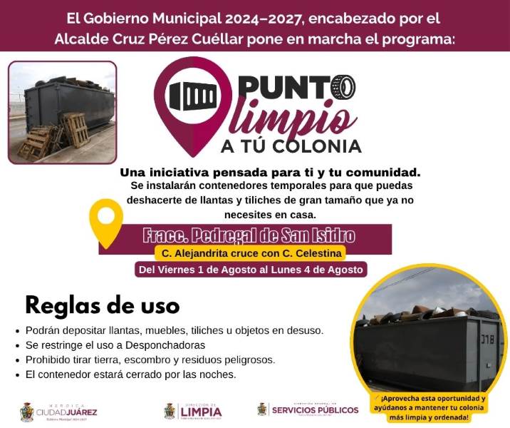 Instalan nuevos módulos de “Punto Limpio” en el suroriente de Ciudad Juárez