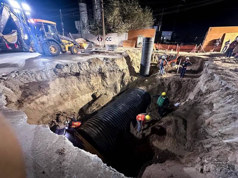 J+ trabaja de manera continua en la instalación del nuevo Colector Viñedo