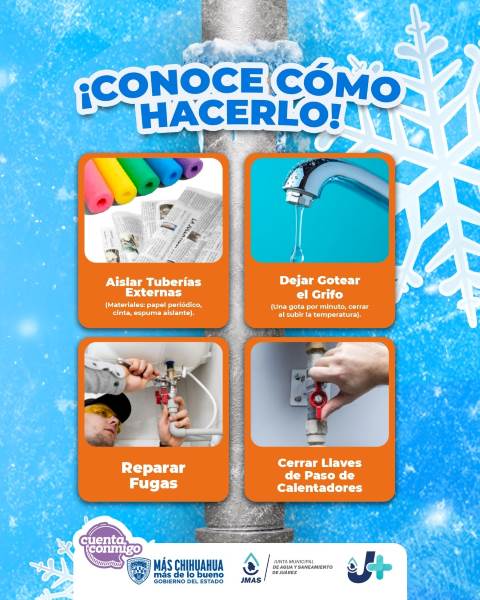 JMAS recomienda proteger tuberías durante la temporada de invierno