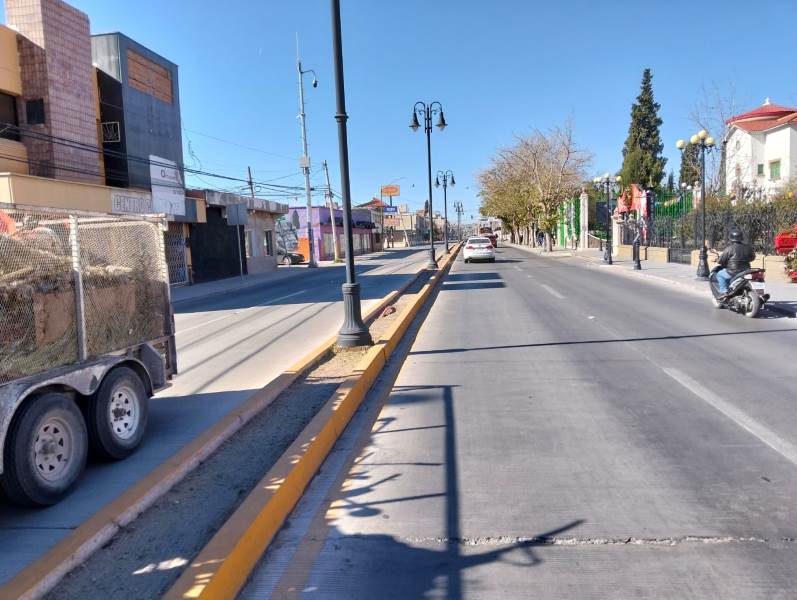 Realizan mantenimiento en camellón de la avenida 16 de Septiembre