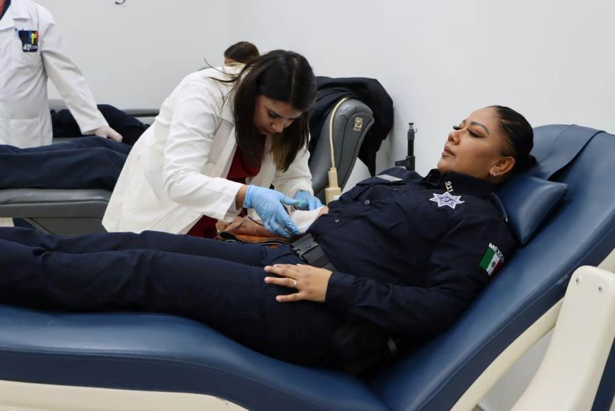 Participan la SSPM en campaña altruista de donación de sangre