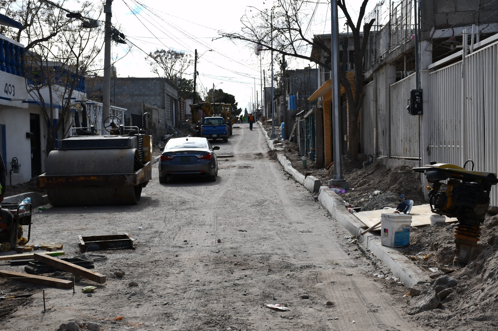 Avanza construcción de la calle Irving Flores en La Cuesta