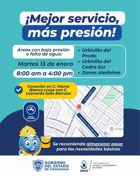 Concluyó JMAS instalación de nueva línea de agua potable en el sur de la ciudad