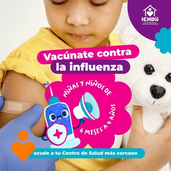 Intensifica ICHDII vacunación de niñas y niños contra la influenza