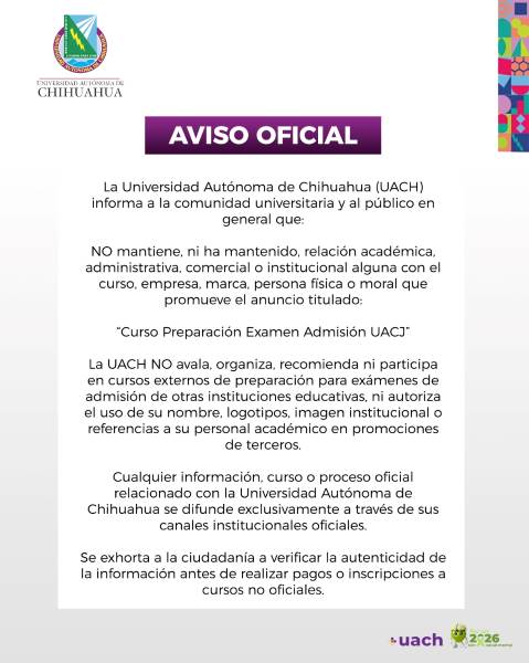 UACJ y UACH se deslindan de cursos externos de preparación para exámenes de admisión