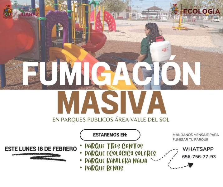 Llevarán programa de fumigación a parques del área de Valle del Sol.