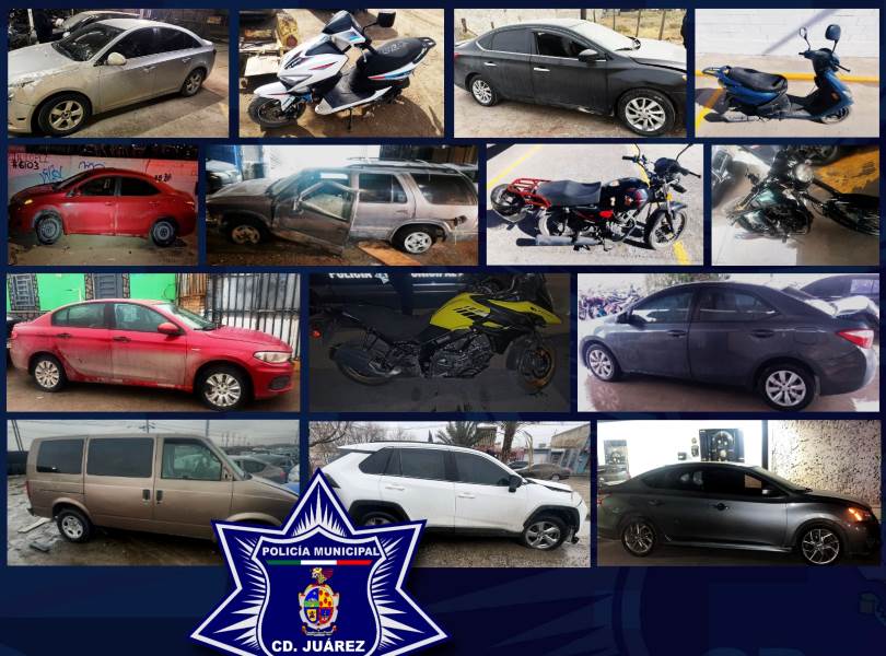 Recuperan 14 vehículos con reporte de robo en Ciudad Juárez