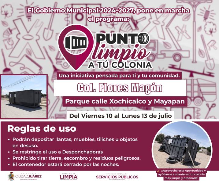 Instalan cuatro contenedores del programa Punto Limpio a tu Colonia