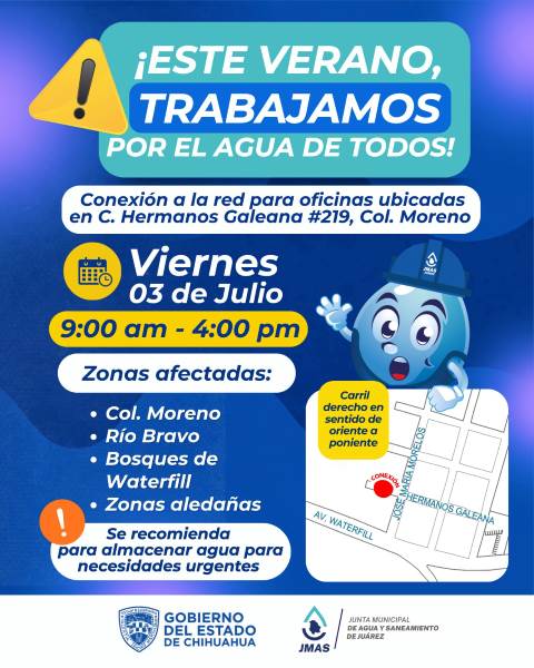 JMAS suspenderá el servicio de agua en cuatro colonias por trabajos de conexión