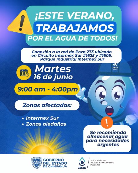 JMAS realizará conexión de pozo a la red de agua potable este 16 de junio
