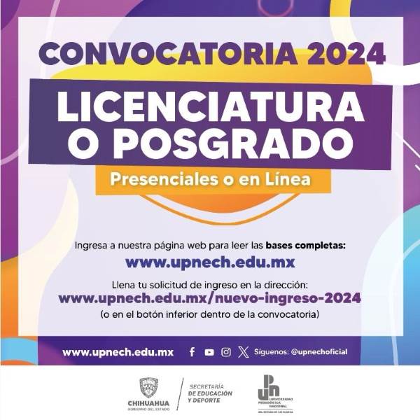 Abre  Upnech convocatoria para cursar programas de licenciatura o posgrado