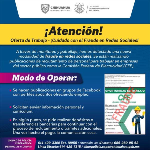 Advierten por fraudes en ofertas de empleo en redes sociales