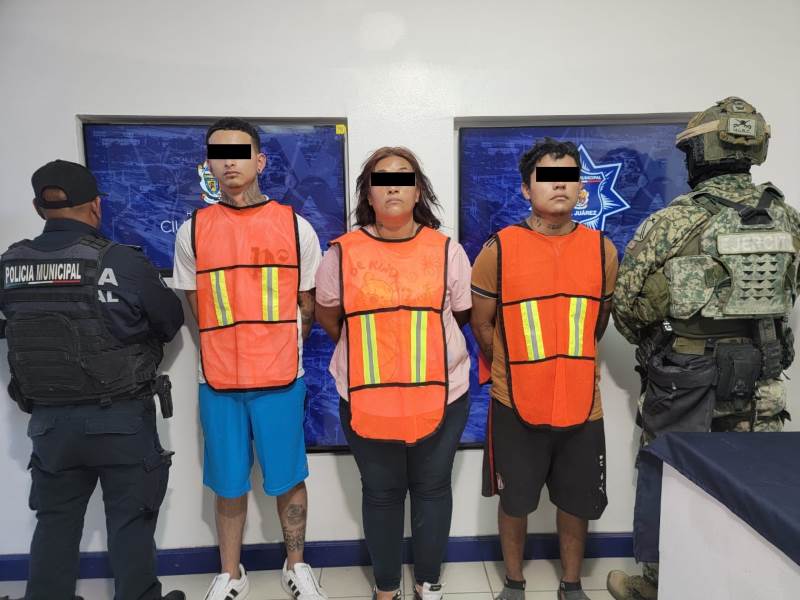 Detienen a tres personas con armas y droga en la colonia El Mirador