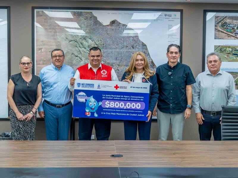 Entrega JMAS donativo de 800 mil pesos a la Cruz Roja en Ciudad Juárez