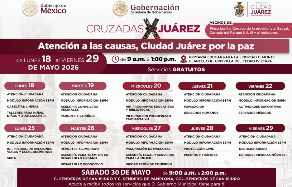 Anuncian Cruzada por Juárez en Senderos de San Isidro