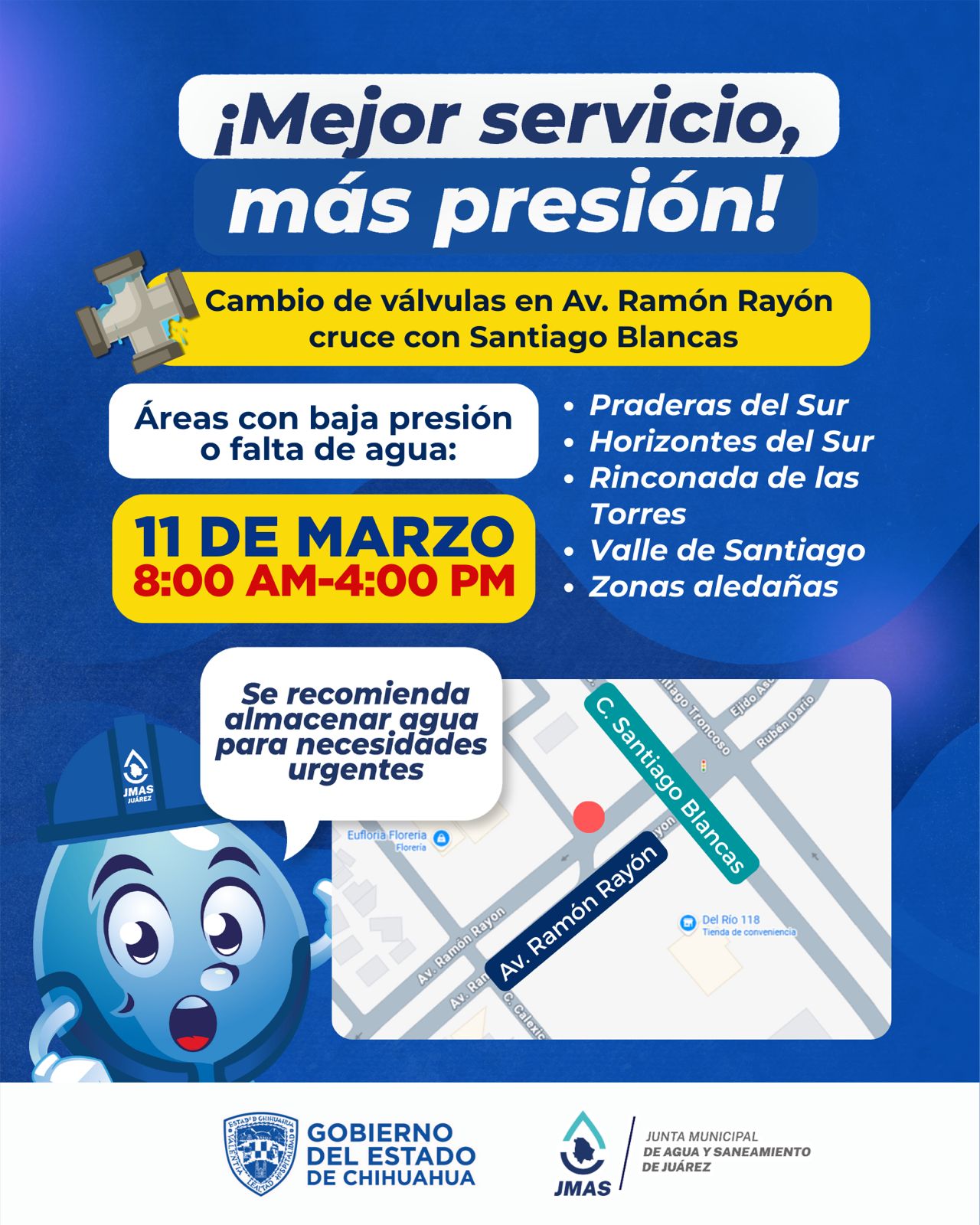 Anuncia JMAS obras para sustitución de válvulas.