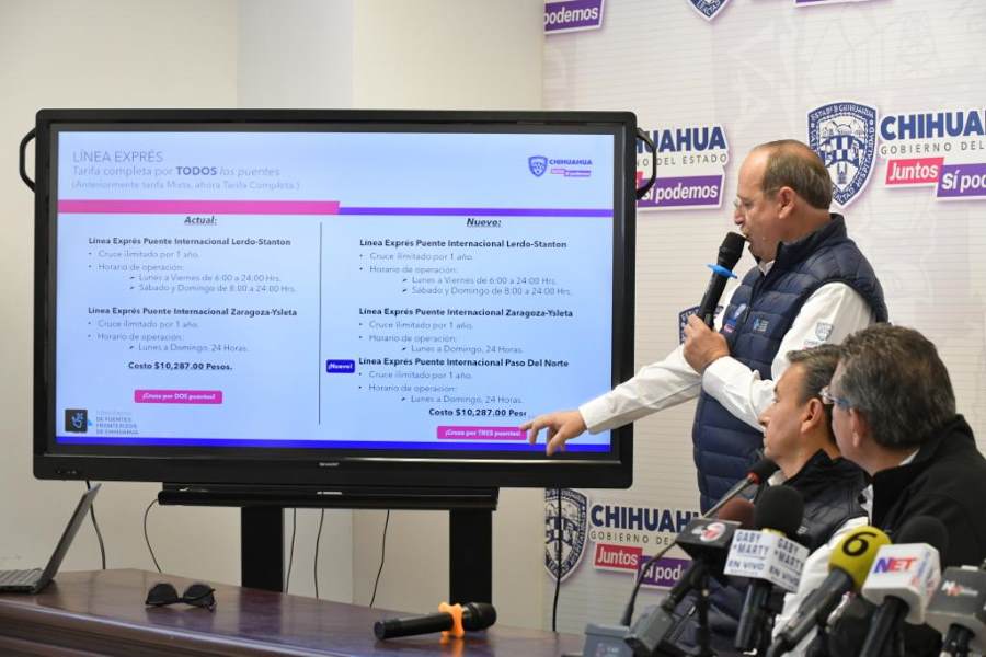 Abrirán carril línea expres en puente Paso del Norte