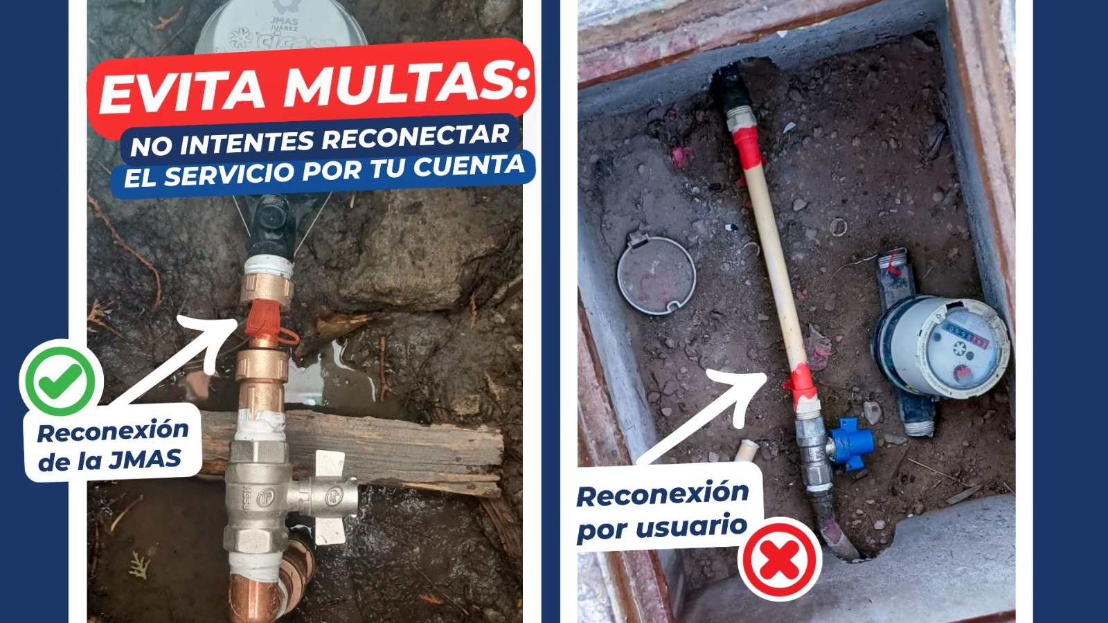 Llama JMAS a evitar la reconexión por cuenta propia, aun cuando se haya pagado el recibo.