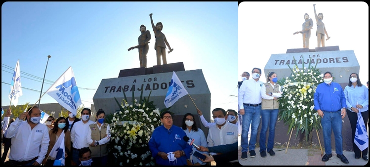 Deposita Mocken ofrenda en monumento A Los Trabajadores 